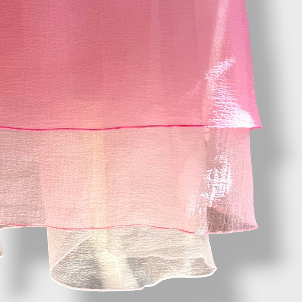 NWT Staud Organza Oleander Pink Ruffle Runway Maxi Dress Gown Sz Small - Picture 9 of 13